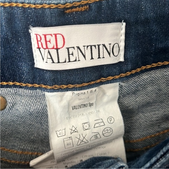 Red Valentino Dark Blue Bow Denim Jeans - Picture 4 of 7